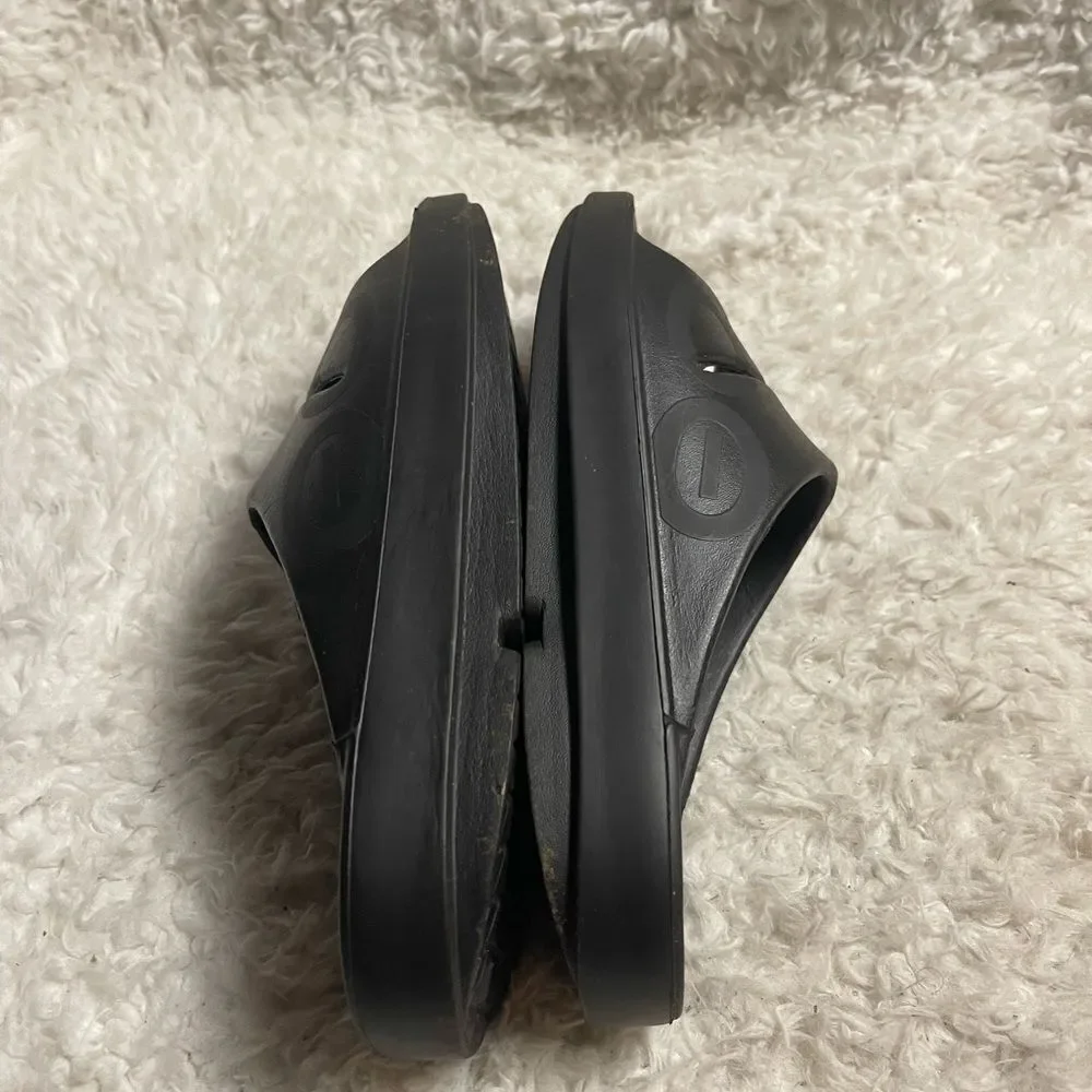 OOFOS OOahh Recovery Slides Sport Flex Black Sandals M SZ9 W SZ11